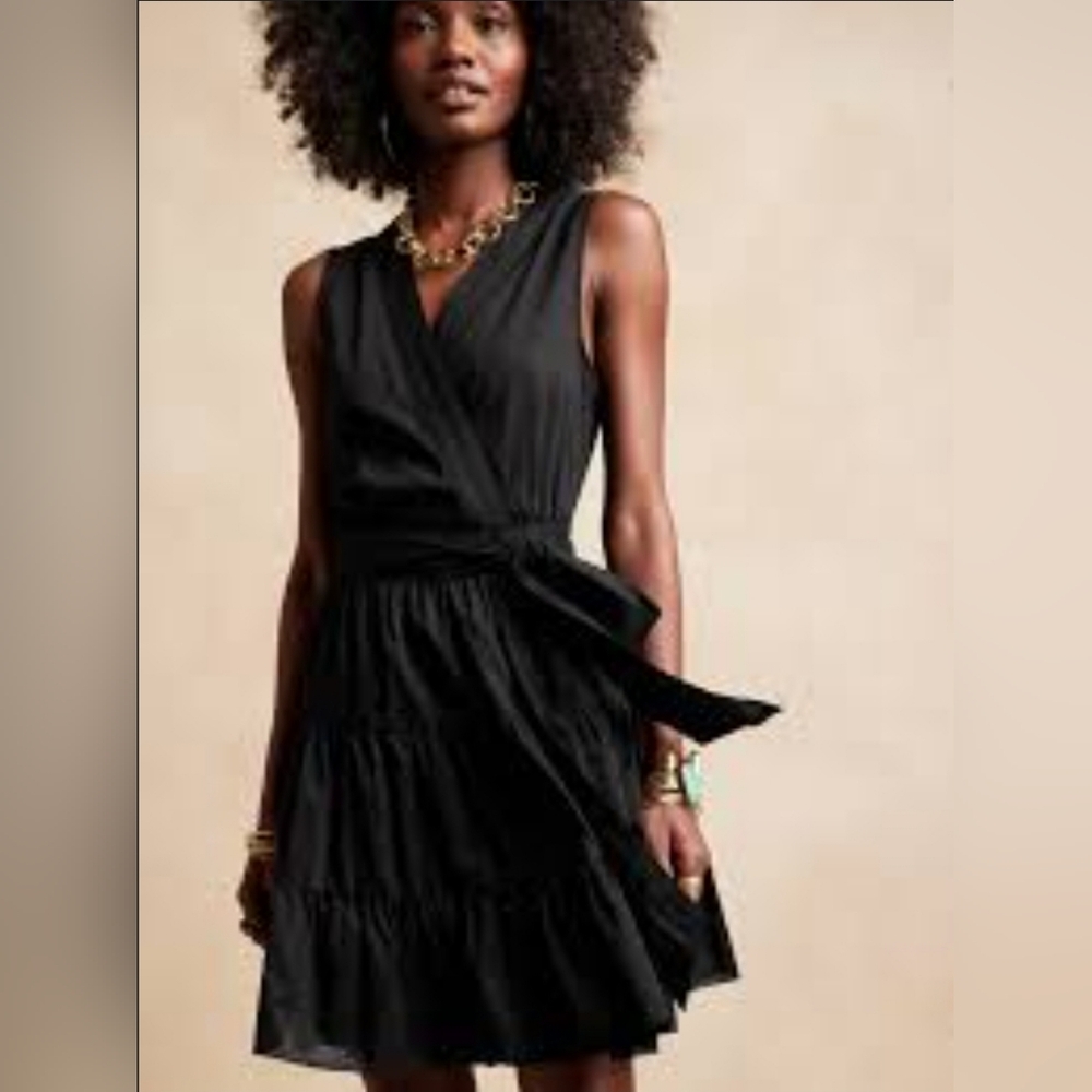 BANANA REPUBLIC Elegant Black Wrap Mini Dress Size: XXL NWT